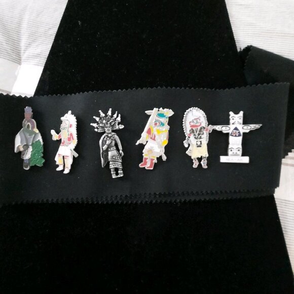 Kachina Lapel Tie Pins Set Of 6 - Picture 1 of 7